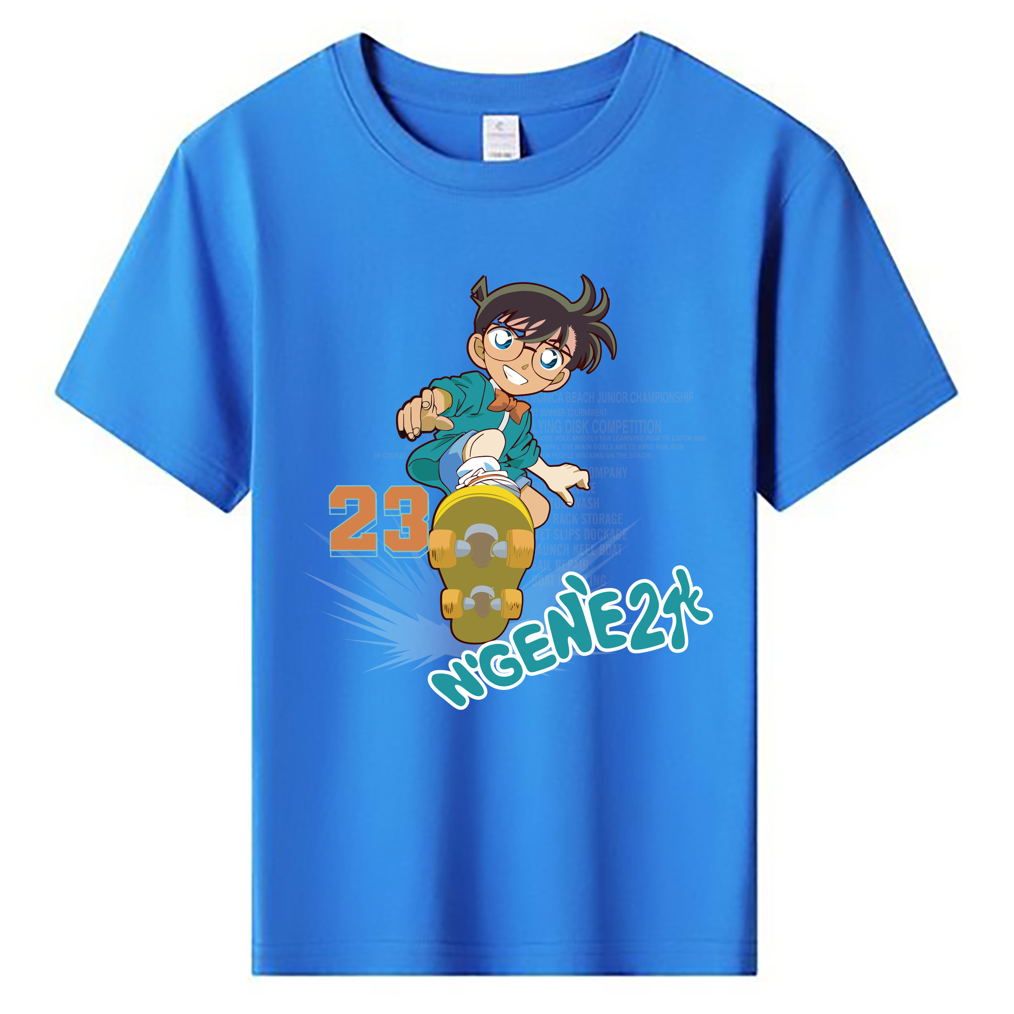 （画像用） 名探偵コナン 江戸川 コナン Detective Conan Conan Edogawa 綿100％キッズTシャツ（フロントプリント）